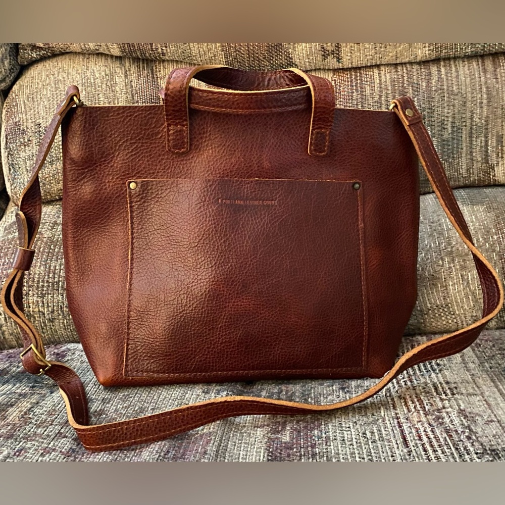 Portland Leather Goods Classic medium crossbody tote - Cinnamon Bear.
